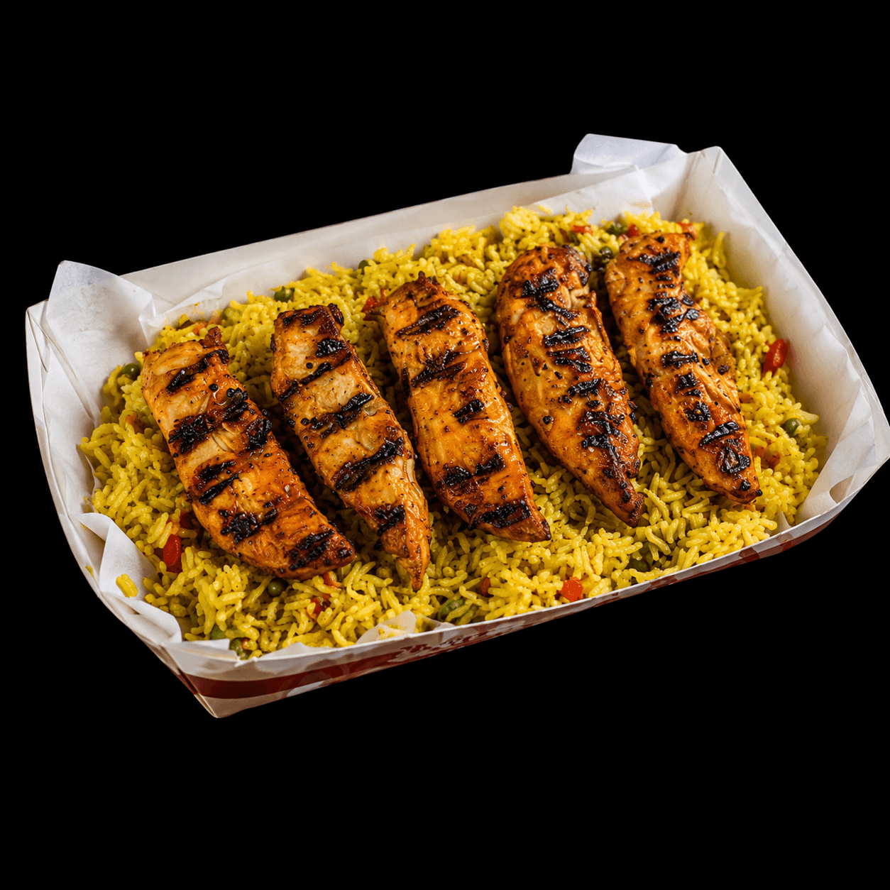 5 Grilled Strips & Rice